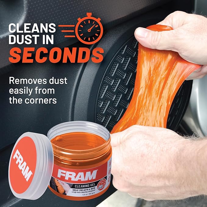 FRAM FEK40007AM Cleaning Gel for Car, Great for Auto and Home, Interior Cleaning Slime for Bike, Keyboards, Remotes, etc, 5.6oz (160 g), 2pk