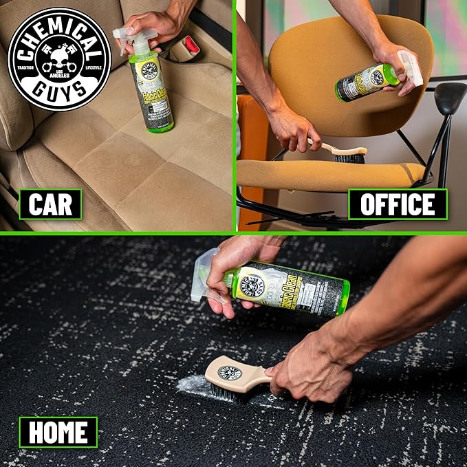 Chemical Guys Foaming Citrus Fabric Clean Carpet & Upholstery Cleaner - Car Carpet Cleaner Spray for Seats and Floor Mats, Removes Stains &Odors, Safe for Cars, Home and Office, 16 oz Citrus Scent