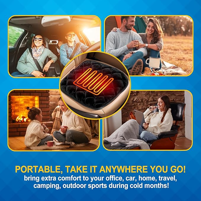 Winter Car Seat Cushion, Warm Seat Cover for Car Truck SUV Office Chair Outdoor, Chair Cushion Non-Slip Car Seat Pad (Winter, Plush)