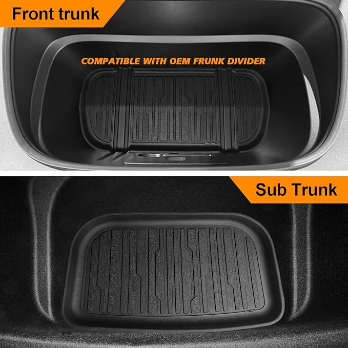TripleAliners 10PCS Floor Mats Fit for 2026+ Tesla Model Y Juniper Set Full Protection All Weather TPE Anti-Slip Custom Fit Floor& Frunk& Trunk& Rear Lower& Backrest Mat& Bumper Guard