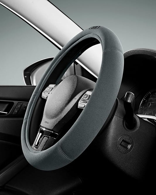 Skechers Steering Wheel Cover, Memory Foam Car Steering Wheel Covers,14.5-15inch Anti-Slip Safety Comfortable Design Universal Men Women Fits for 95% Truck,SUV,Cars(Grey)