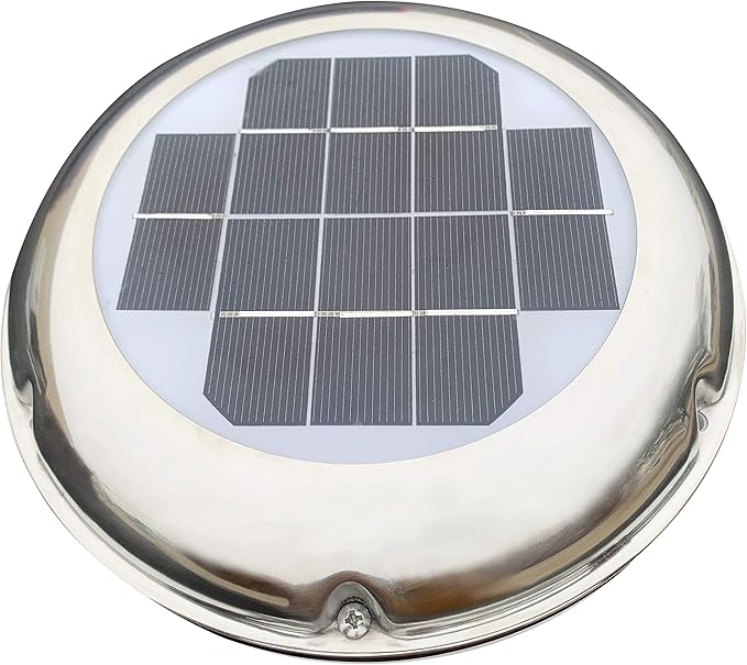 Remington Solar Dual function Solar Powered Vent/fan with back up battery for Boats, RV’s and Sheds (9 x 9 x 4.75 in.) Dual function - Solar Vent/Fan with No Noise – Covers up to 500 Cu. Ft
