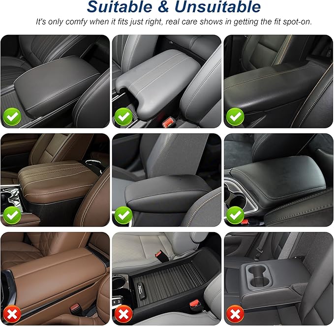 Car Center Console Cover Fit for Volkswagen ID.4 Faux Leather Auto Armrest Box Cover with Cup Holder & Phone Holder Waterproof Leather Armrest Protector Cushion(Grey)