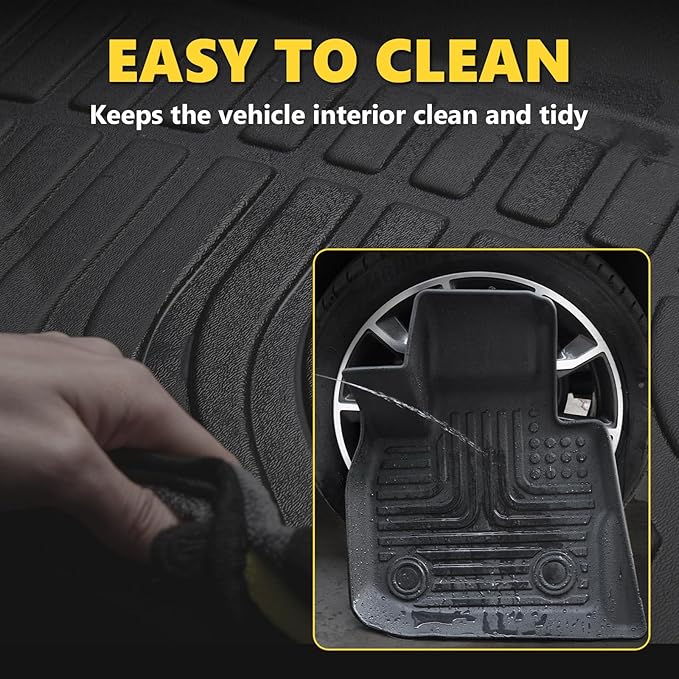 for Volkswagen Tiguan Floor Mats 2025 2026, TPE Automotive All Weather Custom Anti-Slip Waterproof Car Floor Mats Cargo Liner Backrest Mats Full Set for Volkswagen Tiguan 2025 2026 Accessories