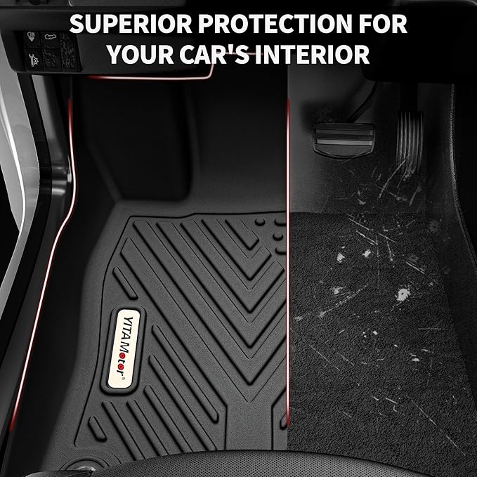 YITAMOTOR Floor Mats Set Fit for Toyota Corolla 2026-2020, All Weather TPE Corolla Floor Liners and Trunk Mat Custom Fit Front & 2nd 2 Row Seat & Cargo Liners, Black