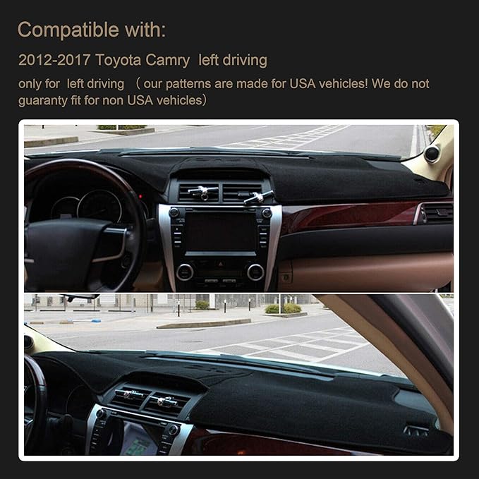 SPEEDWOW Dashboard Dash Board Cover Mat Carpet Compatible with Toyota Camry 7th Gen 2012-2017