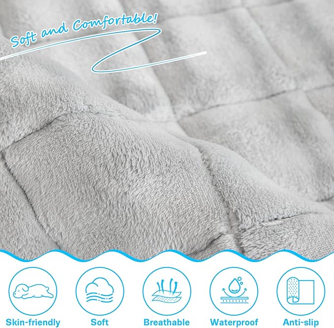 Dog Car Seat Cover for Back Seat, Dog Bed for Car, Fit for Backseat Extenders, Car Seat Protector, Nonslip Soft Durable for Cars Trucks and SUVs (Light Gray and White, 24.8"*54")