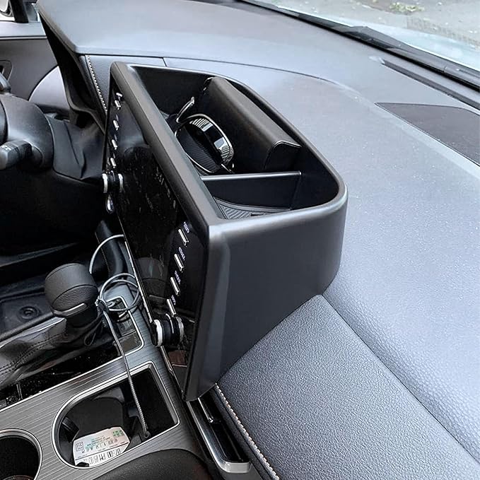 TACOBRO Center Console Dashboard Storage Organizer Compatible with Toyota Sienna 2021 2022 2023 2024 Accessories, Interior Dash Mounted Tissue Holder Tray Box ABS Black