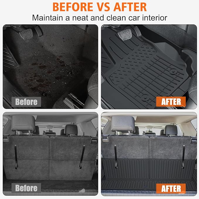 All Weather Floor Mats Cargo Liner for 2025 2026 Toyota 4Runner 7 Seats (SR5/Limited), TPE Rubber Floor Liners Anti-Slip Full Set Automotive Mats for 2025 2026 4Runner Accessories (Not for Hybrid/EV)