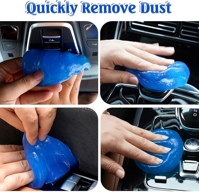 4 Pack Cleaning Gel, Car Putty Slime, Universal Auto Detailing Tools, Car Crevice Interior Cleaner Putty Gel, Cleaning Kit Dust Cleaning Mud for Car Vents, PC, Laptops, Cameras, Keyboard