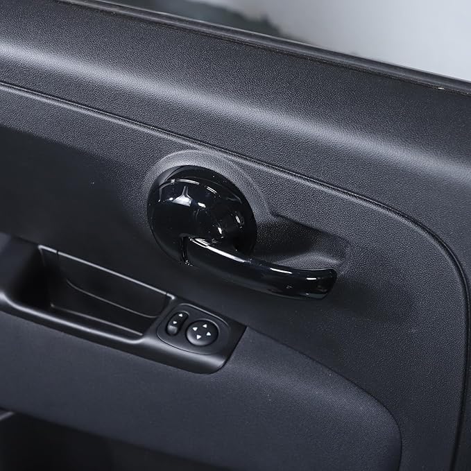 4PCS Inner Door Handles Cover Trim Compatible with Fiat 500/500 Abarth 2010-2024 Car Inner Door Handles Cover Protector Trim ABS Interior Decorative Cover Trim Sticker (Glossy Black)