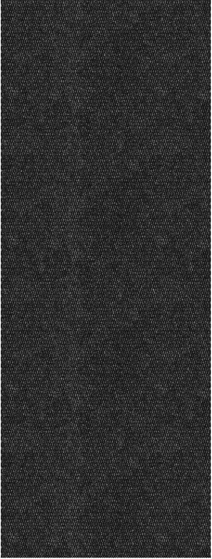 Ottomanson Commercial Scrape Rib Entry Mat – Heavy Duty Ribbed Floor Mat for High Traffic – Non Slip Rubber Back, Waterproof – Indoor Outdoor Use for Offices, Schools, Lobbies, 2' x 44', Black