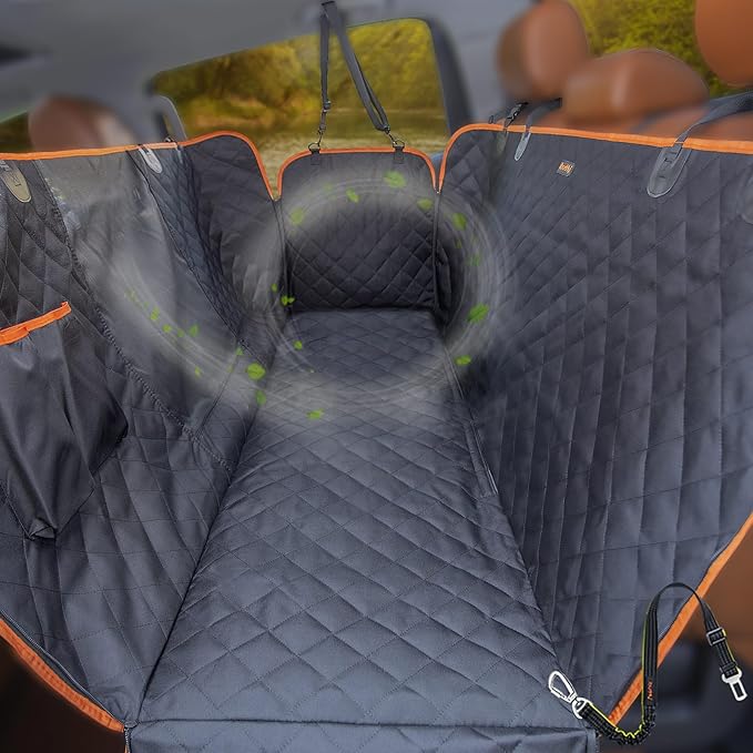 iBuddy Truck Seat Cover for Dogs Waterproof 900D Soft Back Seat Cover for Crew Cab Protects Vehicle from Dog Hair, Scratches, Dirt Durable Rear Seat Cover for Pickup Truck F150 F250 Ram GMC 1500 2500