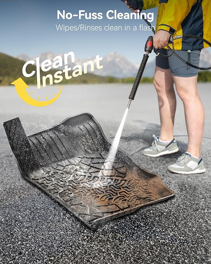 3W Floor Mats & Cargo Liner Fit for 2021-2024 2025 Ford Bronco 4 Door, TPE All Weather Custom Fit Floor Liner 1st 2nd Row and Full Set Trunk Mats, Black (Not for Bronco Sport & Rubberized Floor)