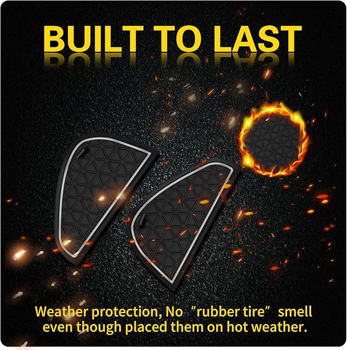 Premium Liner Mat Accessories Compatible with Toyota RAV4 2019-2024 and 2021-2024 RAV4 Prime, Custom Fit Cup Holder, Door Pocket and Center Console Inserts (Gray Trim, 14-PCS)