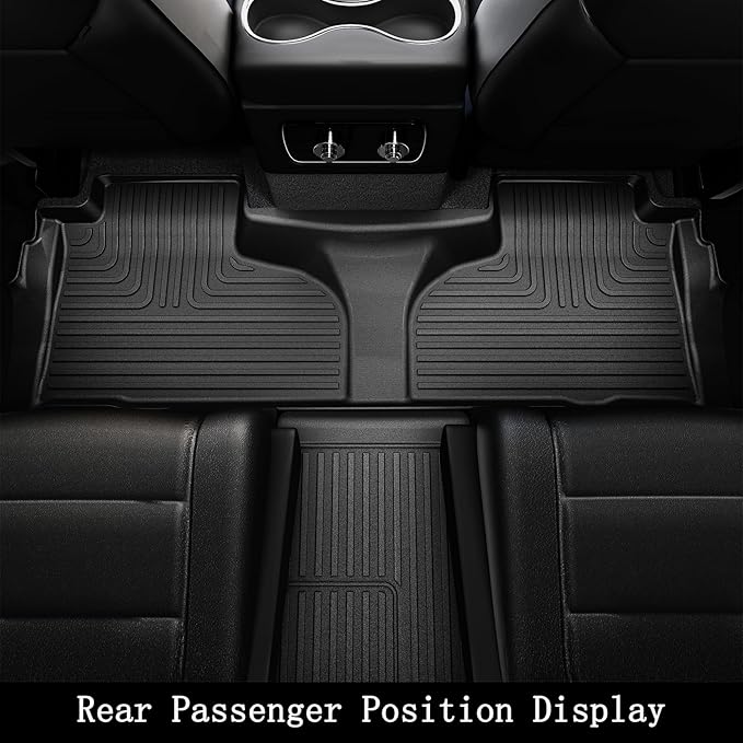 Floor Mats & Trunk Mat & Backrest Mat for 2021-2024 2025 Chevrolet Chevy Tahoe 7 Seats (2 Row Bucket Seat)/GMC Yukon(Not Fit Yukon XL), TPE Car Floor Liners Cargo Liner with Backrest Set