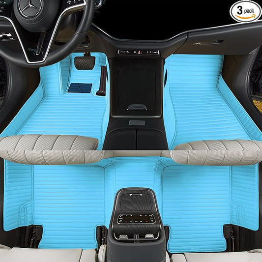 Luxury car Floor mats are for 99% of Vehicle Models,All Weather car Floor mats Provide Comprehensive Protection for Vehicles,Floor mats for car Personalized Customization! (SkyBlue=)