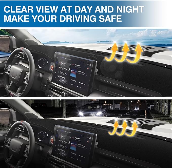 KUST Car Dash Cover Compatible with Toyota Tacoma 2024-2026 & 2025 Toyota 4Runner Dash Carpet Polyester Non-Slip Dash Protector Interior Accessories for Tacoma Custom Fit Dash Mat No Glare Black