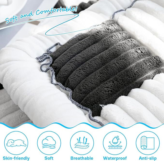 Dog Car Seat Cover for Back Seat, Dog Bed for Car, Fit for Backseat Extenders, Car Seat Protector, Nonslip Soft Durable for Cars Trucks and SUVs (Black and White, 23.6"*51")