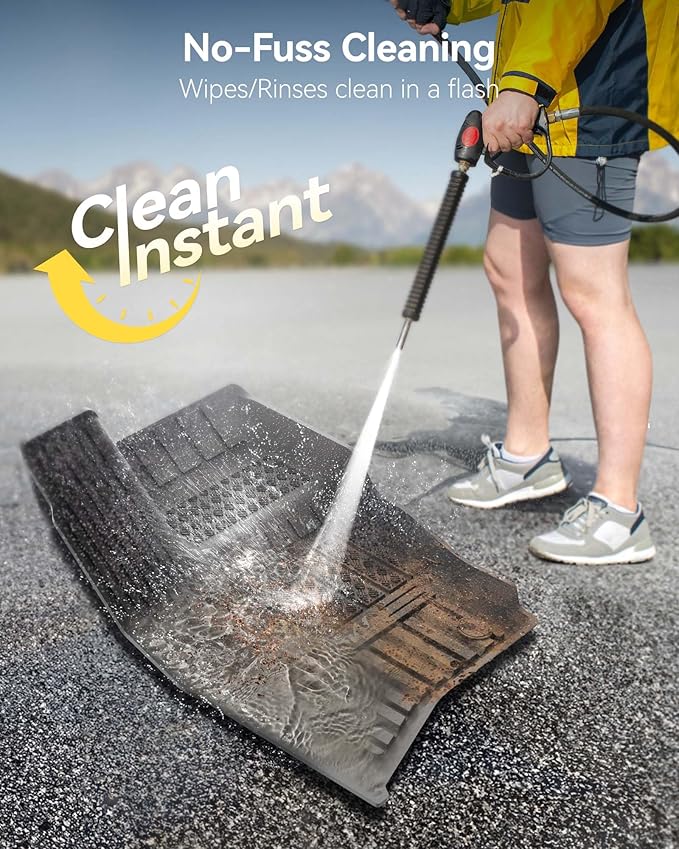 3W Floor Mats Fit Land Rover/Range Rover Defender 110 (4 Doors 5 Seat Only) 2020-2024 2025 (Not for Defender 110s/Rubber Flooring), TPE All Weather Custom Fit Floor Liner Full Set, Black