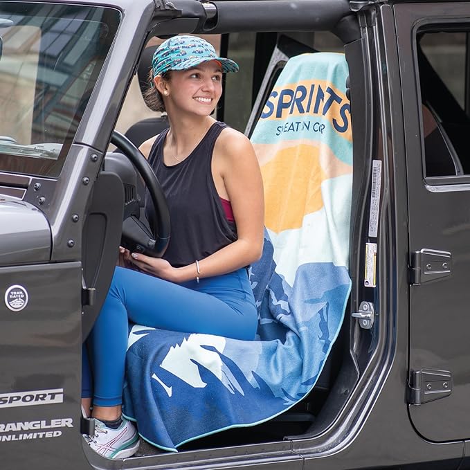 Sprints Athletic Running Towel, Full-Sized, Car Seat Cover - Moisture Wicking (Sasquatch)