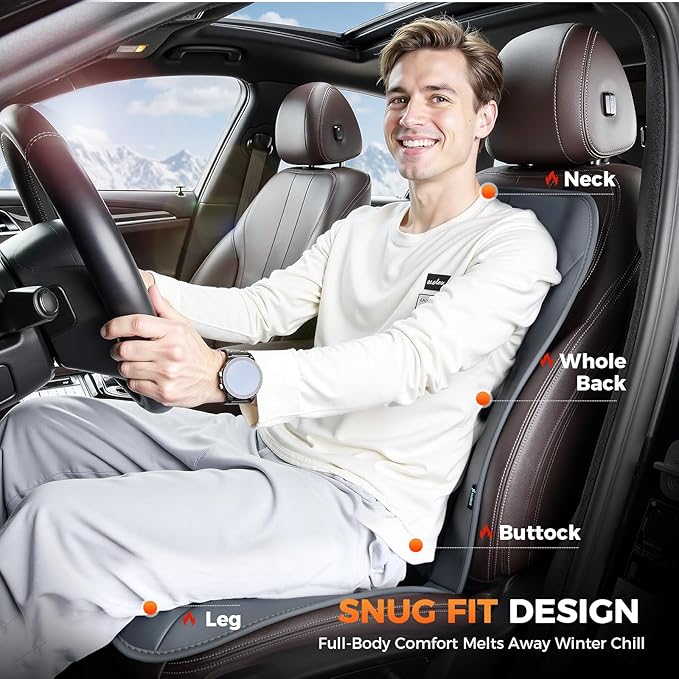 FLORICH Winter Driver or Passenger Car Seat Cushion for Full Back and Seat Comfortable Seat Cover for Cars Trucks SUV Van, Gray