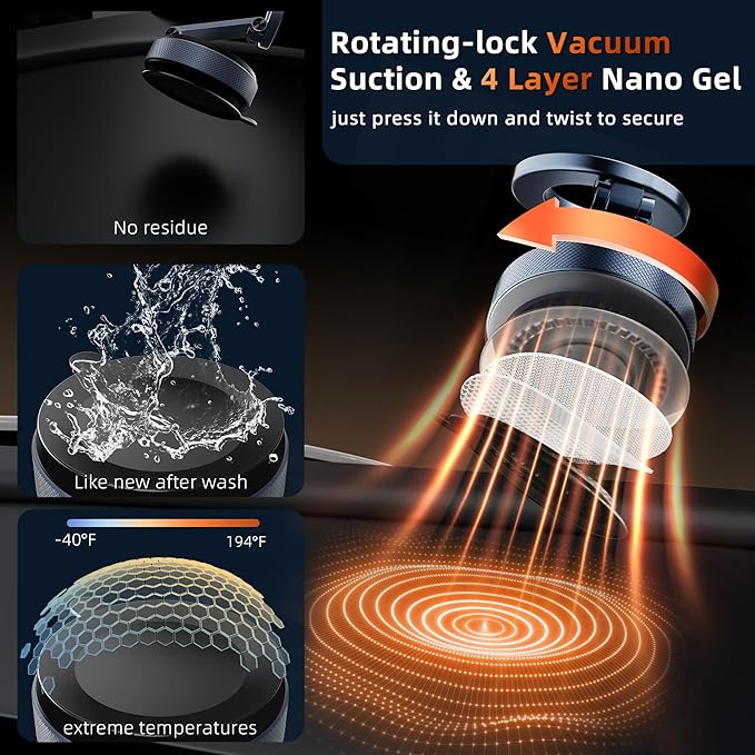 2026 Upgraded Vacuum Magnetic Phone Holder for Car for Magsafe [24X Strongest Magnets][5X Durability] 360° Adjustable Car Phone Mount, Cell Phone Holders for iPhone 17 Pro Max 16-12 Air Plus