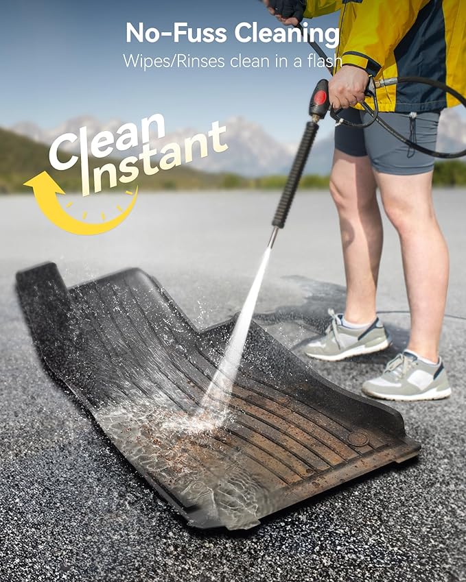 3W Floor Mats for Benz C-Class 2022-2026 C300/C43 AMG/C63 AMG S/C63 AMG S E (Sedan Only), TPE All Weather Custom Fit Floor Liner for Benz C Class, 1st & 2nd Row Car Mats, Black