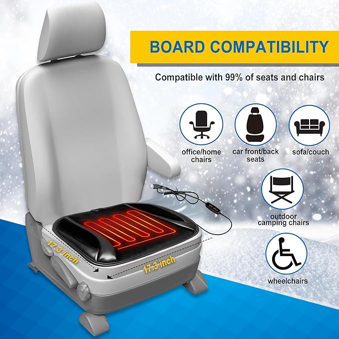 Winter Seat Cushion, Leather Front Car Seat Cover Soft Plush Office Chair Cushion Non-Slip Universal Seat Cushion for Truck Car SUV Office Chair (Warm, Leather)