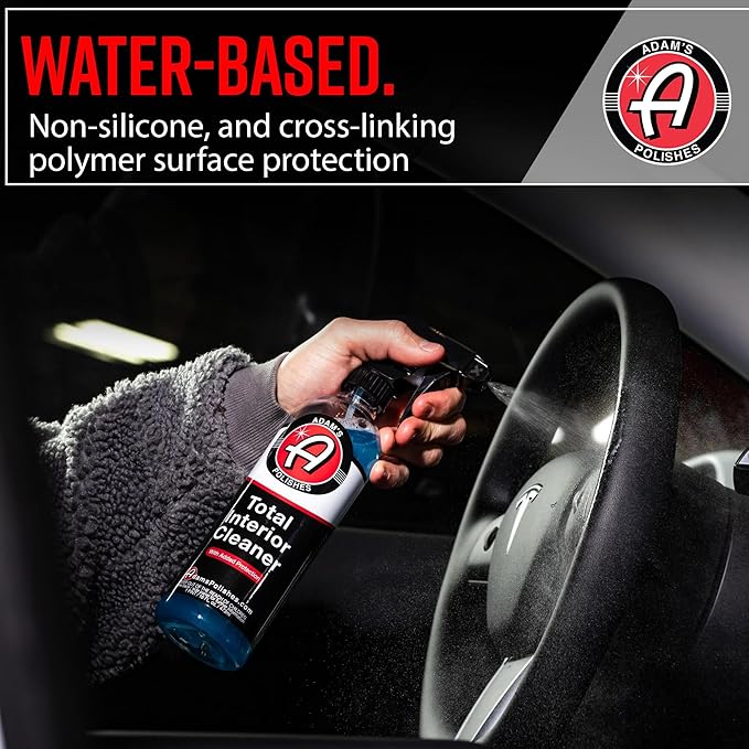 Adam's Polishes Interior Cleaner & Protectant (16oz) (2-Pack), Quick Detailer & SiO2 Protection, Ceramic Infused UV Protection, Anti-Static, For Leather, Vinyl, Plastics, Glass