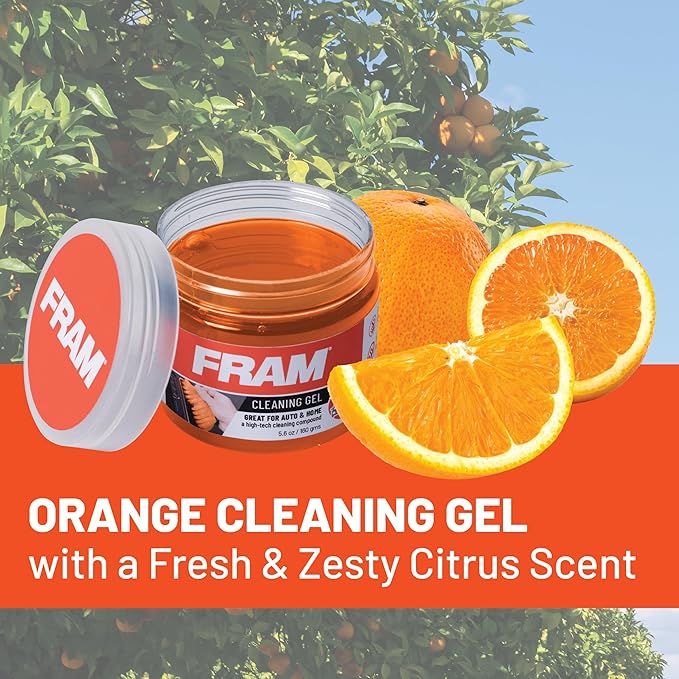 FRAM FEK40007AM Cleaning Gel for Car, Great for Auto and Home, Interior Cleaning Slime for Bike, Keyboards, Remotes, etc, 5.6oz (160 g), 2pk