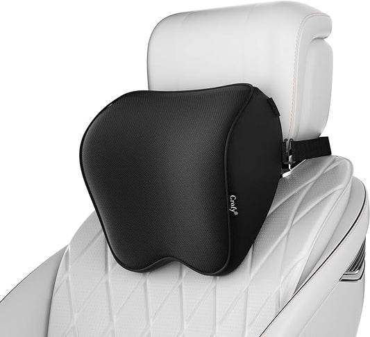 Crofy 2-Pack Car Neck Pillow, Softness Car Headrest Pillow for Driving with Adjustable Strap, 100% Memory Foam and Breathable Removable Cover, Comfortable Ergonomic Design, 4.7 Inches Thick