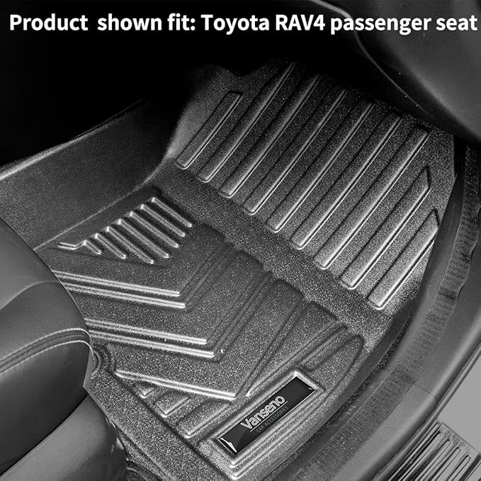Vanseno Floor Mat & Cargo Liner & Backrest Mat Compatible for 2019 2021 2022 2023 2024 2025 Toyota Rav4 Floor Mats Trunk Liners Back Seat Cover Mat All-Weather Full Set Protector