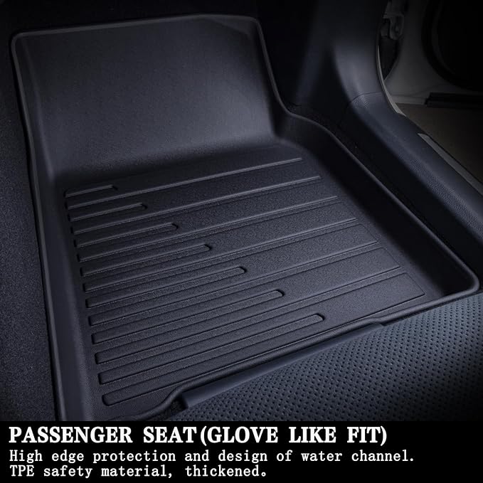 Floor Mats & Large Trunk Mat for 2016-2023 2024 Dodge Durango (7-Seats(2 Row Bench Seat)),TPE All Weather Protection 1st & 2nd & 3rd Rows Full Set Car Floor Liners with Cargo Liners-Black