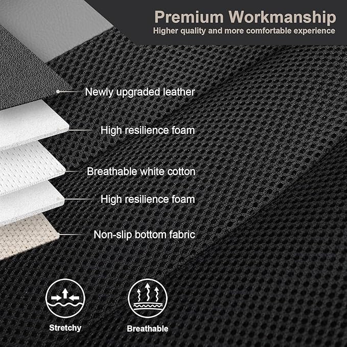 GIANT PANDA Front Seat Cover for Nissan, 3D Air Mesh Car Seat Covers Custom Fit Nissan Rogue Altima Sentra Versa Kicks Frontier Murano Pathfinder Maxima (Grey 2-Pack)