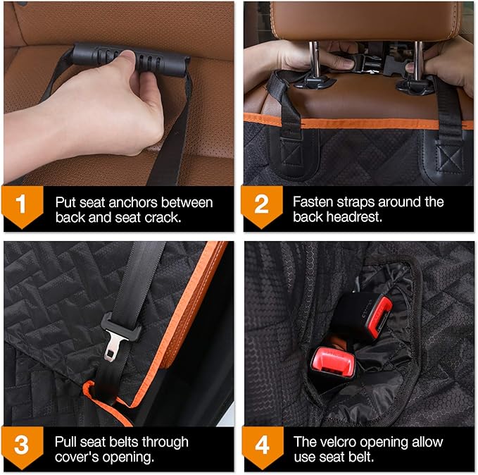 iBuddy Back Seat Cover for Truck, Easy-Install Dog Bench Seat Cover for Trucks Ford F150 F250/Chevrolet Silverado/Ram/GMC Sierra Keep Car Seats Clean & No Scratches Odor Free Pet Pickup Seat Protector