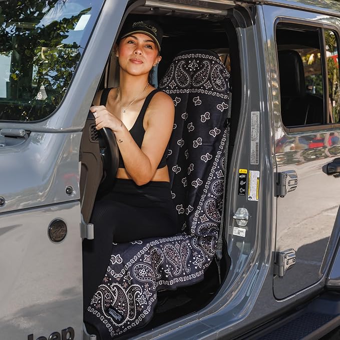 Sprints Athletic Running Towel, Full-Sized, Car Seat Cover - Performance Microfiber (Paisley Probs)