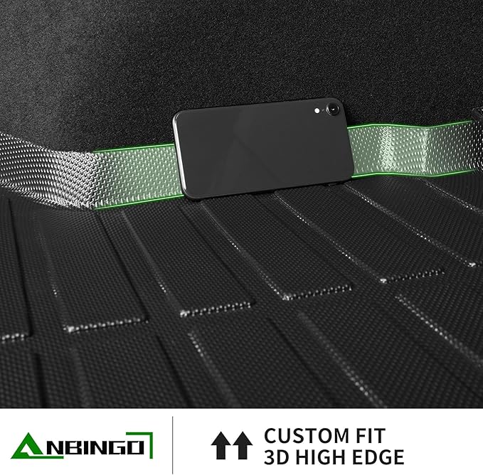 ANBINGO®Fit for Porsche Cayenne Floor Mats 2019-2025, Car Mats for Porsche Cayenne All Weather Mats Cargo Liner TPE Heavy Duty Non-Slip Automotive Fits Full Set Cayenne Accessories, Black