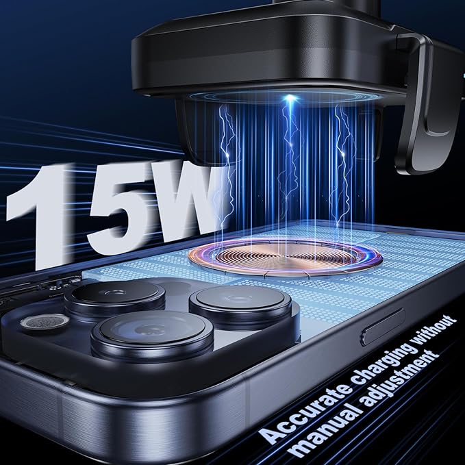 Wireless Car Charger Car Cup Phone Holder 15W Fast Charging Auto Clamping Car Charger Dual Port PD&QC3.0 for iPhone16/15/14/13/12/11 Pro Max Xs, Samsung Galaxy S24 Ultra S23 S22 S21 S20