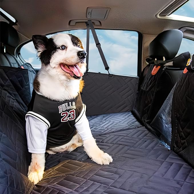 Dog Car Seat Cover, Waterproof Back Seat Protector, Universal Fit for Cars Trucks SUV, Black