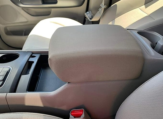 Auto Console Covers- Center Console Cover Fits Fits Kia Carnival (Sedona) 2016-2025 Neoprene Armrest Protector Soft Waterproof Fabric Interior Protection- Tan
