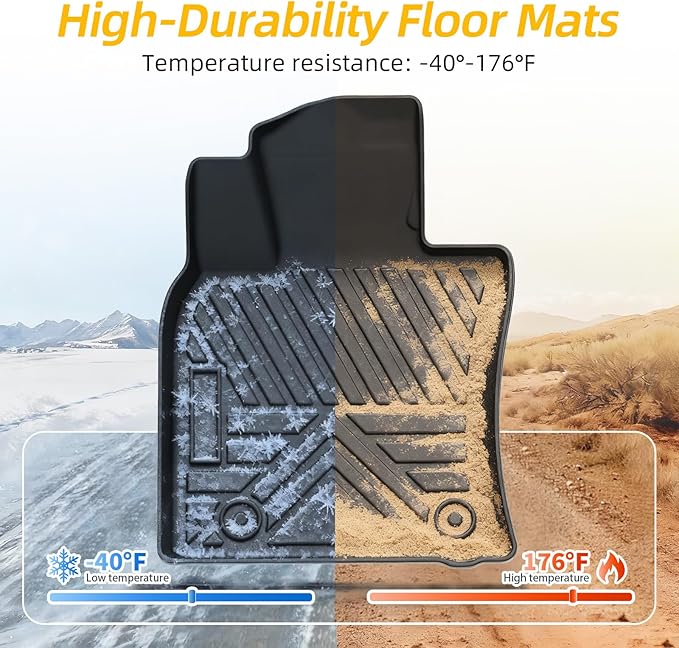 PWY 2025 Toyota Camry Floor Mats (Include Hybrid LE/SE/XLE/XSE), Custom Car Mats, Automotive Liners All Weather, Heavy Duty TPE Floor Liners, 3PCS Car Liners for 1st & 2nd Row, 2026 Car Accessories