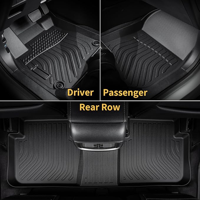 Floor Mats & Cargo Liner for Kia Stinger AWD 2018-2024, All Weather Automotive TPE Floor Liners Set Waterproof Accessories Black