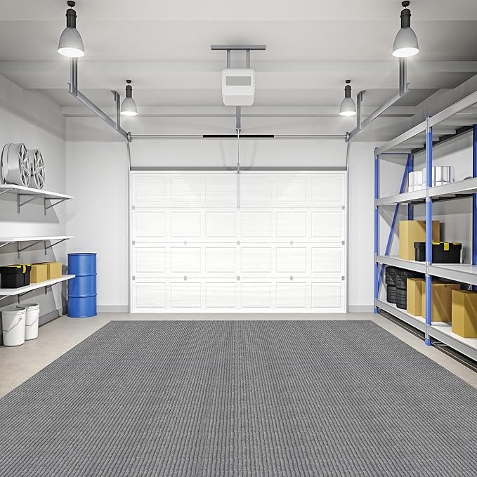 Ottomanson 6'6" x 24' Hallway Runner with Scraper Pile - Extra Durable Non-Slip Rug Mat for Indoor & Outdoor Use - Ideal for Kitchen, Entryway & Garage - High-Traffic Carpet, Gray