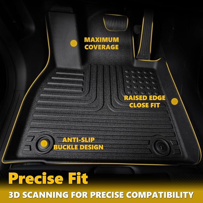 Floor Mats & Cargo Liner for Mazda CX50/CX-50 Hybrid 2025, All Weather Automotive TPE Floor Liners Set Anti-Slip Waterproof Accessories (Car Mats+Trunk Mat) Black