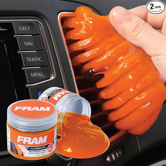 FRAM FEK40007AM Cleaning Gel for Car, Great for Auto and Home, Interior Cleaning Slime for Bike, Keyboards, Remotes, etc, 5.6oz (160 g), 2pk