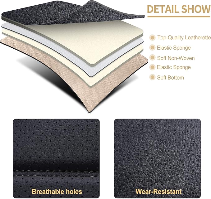 AOOG Leather Car Seat Covers for Cars SUV Pick-up Truck, Universal Front Pair