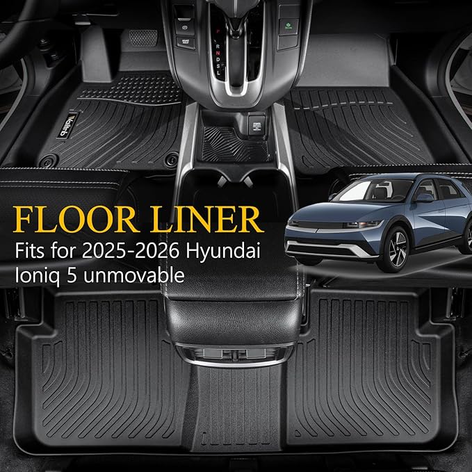 Wailtnb- for Hyundai Ioniq 5 2025-2026 Unmovable Center Console (Fixed Model) Floor Mat Cargo Liner All Weather Floor Liner Car Mat for Ioniq5 Custom Fit Automotive Full Set Accessories