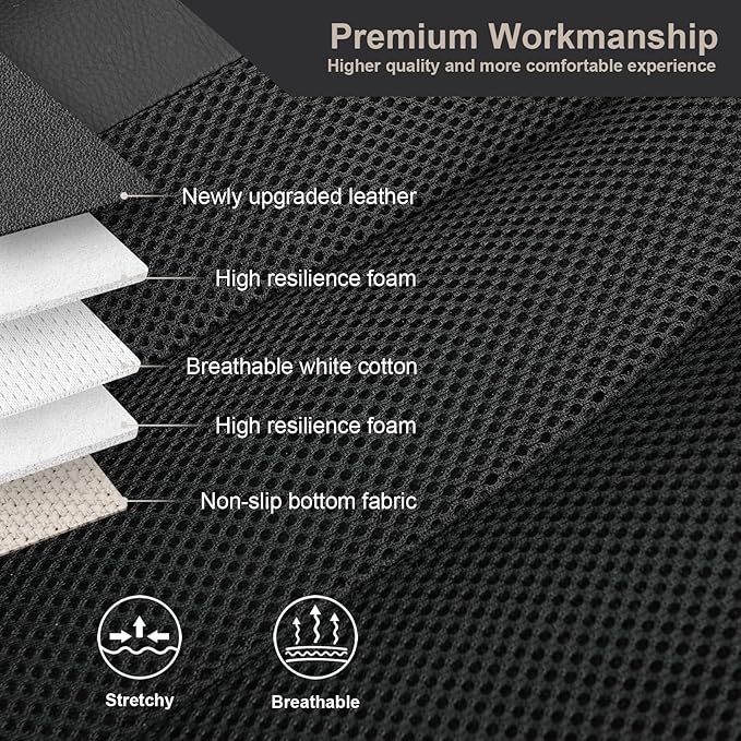 GIANT PANDA Front Car Seat Cover for Jeep, 3D Air Mesh Car Seat Covers Custom Fit Jeep Grand Cherokee Wrangler Compass Gladiator Wagoneer (Black) 2-Pack