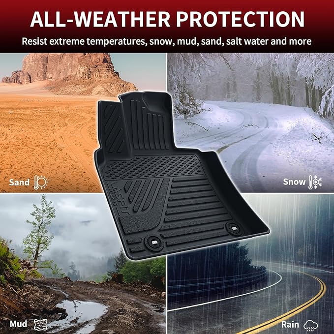 LASFIT Floor Mats&Trunk Mat for Toyota Camry 2025-2026 Hybrid/LE/SE/XLE/XSE, All Weather Custom Fit TPE Floor Liners for Camry 2025 Front & Rear Full Set Car Mats, Black.